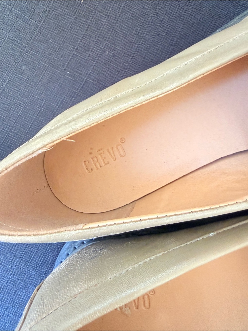 Crevo Taupe Loafers with Gold Chain Accent - Picture 5 of 5